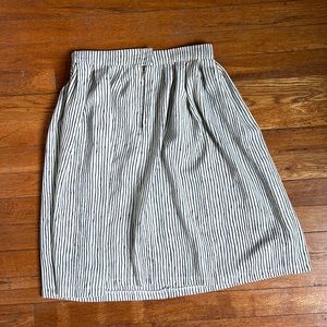Blue and off white striped skirt size small